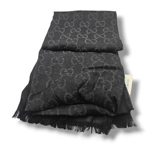 Gucci Black Monogram Scarf